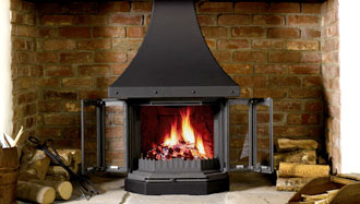 Dovre 2300 woodburning & multi-fuel fireplace